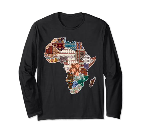 Mapa de África | Estampado étnico tradicional del orgullo africano Manga Larga