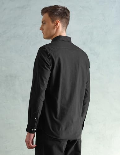 Image of Arrow Sport Solid Slim Fit Cotton Shirt for Men - Full Sleeve Mens Casual Shirts