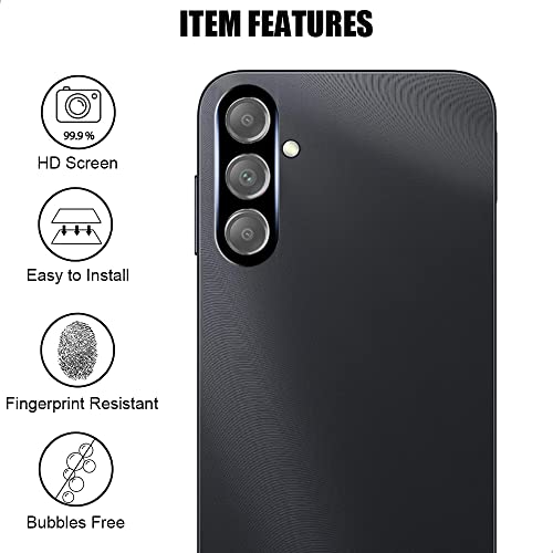 (3+3) For Samsung Galaxy A14 4G / 5G (3 Pack) Privacy Screen Protector Anti Spy Private Tempered Glass Film with Camera Lens Protector, Anti Scratch by UZWZW - Image 5