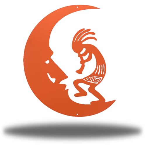 Riverside Designs Kokopelli Wall Art Steel Outdoor Decor | Heavy-Duty and Waterproof | Made in USA (Coral, 30" L x 24.5" W)
