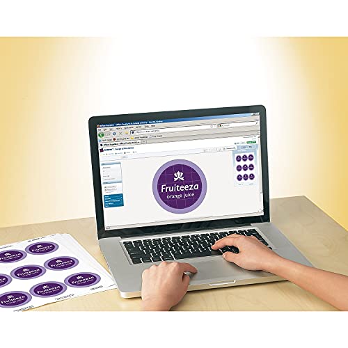 Image of Avery Durable Waterproof Round Labels, Sure Feed Technology, 2.5 inch Diameter, White, Laser & Pigment-Inkjet Compatible, 72 Blank Labels Total, Great for Branding, Packaging, and More (22856)