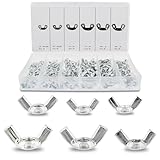 ABN Wing Nut 150-Piece Assortment - Metric 10mm and Standard SAE 1/4in and 5/16in Metal Wingnuts Steel Wing Nuts Set