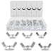 ABN Wing Nut 150-Piece Assortment - Metric 10mm and Standard SAE 1/4in and 5/16in Metal Wingnuts Steel Wing Nuts Set