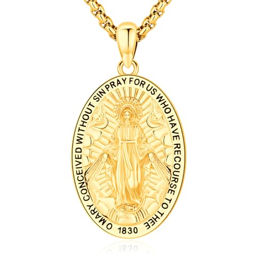 Patron Saint Medals Amulet Necklace 925 Sterling Silver Protection Jewelry for Men Women with 20