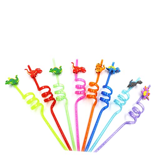 Didiseaon 8pcs Pitillos Desechables de Dinosaurio Coloridos miniatura 3
