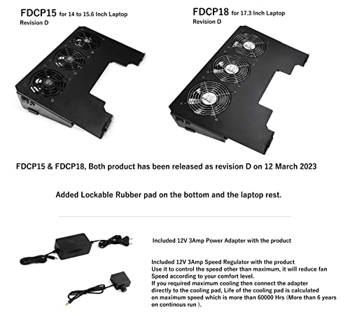 Image of FourDot Industrial High Speed Laptop Cooling Pad for Gaming Laptops (15.6 Inch Revision D)
