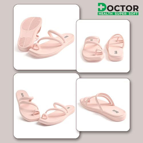 Image of DOCTOR HEALTH SUPER SOFT Premium Women's Trendy Triple Strap EVA Slippers | Soft, Open-Toe, Lightweight Daily Comfort Slides, Open-Toe Slippers for Home & Outdoor