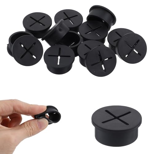15 Pcs Black Desk Grommet, 1 Inch(25 mm) Rubber Flexible Desk Hole Cover Practical Lightweight Cable Grommet for Home Office Desks Table Wire Pass Through