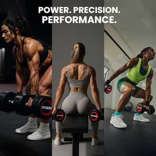 Image of Bouncer Dumbbells Set of 2 | Professional Round Dumbbells for Home & Gym | Heavy Duty Rubber Coated Weights for Strength & Fitness Training (Black, 40kg)
