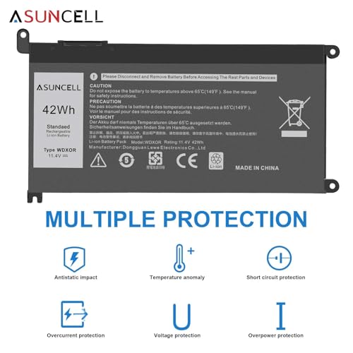 Image of WDX0R Laptop Battery for dell Inspiron 15 7579 7569 5578 5565 5567 5568 5570 5775 5579 7560 7570 13 5378 5368 7375 7368 7378 17 5765 5767 5770 Series P69G001 P58F P58F001 P75F P66F P69G 3CRH3