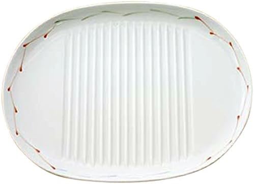 RAO3Z Ranchant 1802-467274/Thin Light Bread Plate, Set of 2, Multi, 9.6 x 7.5 x 0.9 inches (24.6 x 19.1 x 2.2 cm), Ayatsunagi Arita Ware Made in Japan