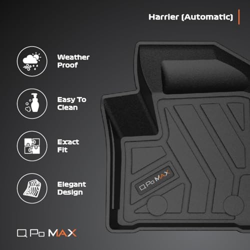 Image of Q Po Harrier Automatic (MAX) Jan 2019 - Oct 2023 ECO TPE Car Floor Mat | Anti Slip All Weather Mats for Harrier (Automatic) (Black)