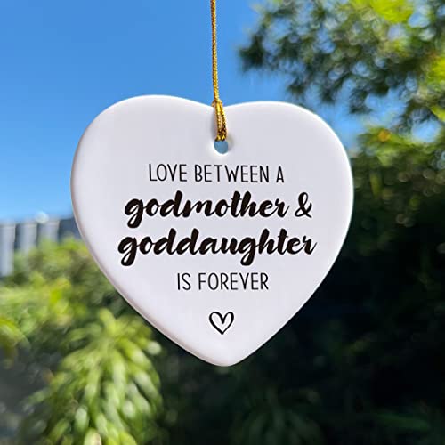 Image of Godmother Ornaments Keepsake Gifts from Goddaughter, Birthday Christmas Mother's Day Plaque Sign Gifts for Godmother, Forever