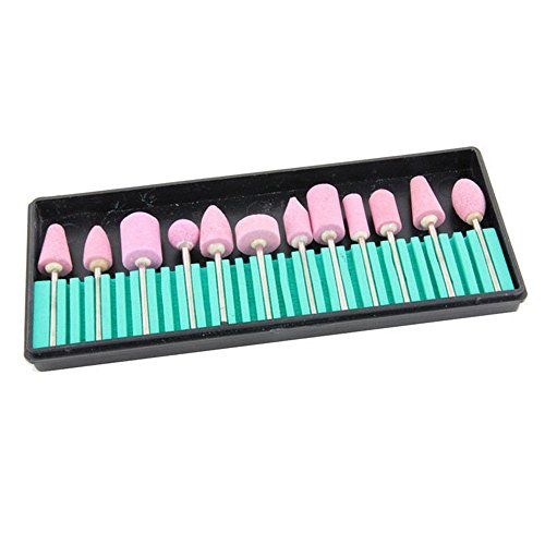Highmoor Electric Nail Art Drill File Bit Set Professional Rotary Nail Polishing Buffing Mill Cutter Nail Files Bit Tool Salon Manicure Pedicure Machine Accessories 12pcs