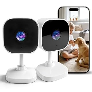 2K Cameras for Home Security Dual-Band 5G/2.4GHz WiFi Indoor Camera Baby Monitor & Pet Camera for Dog Cat Elder AI Motion Detect 2-Way Audio Night Vision 24/7 Local Recording SD Cloud Storage 2 Pack