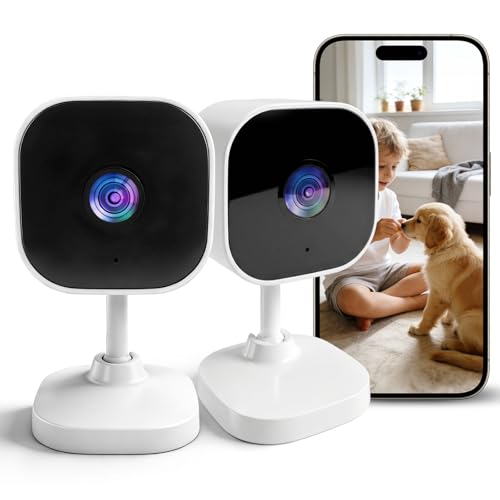 2K Cameras for Home Security Dual-Band 5G/2.4GHz WiFi Indoor Camera Baby Monitor & Pet Camera for Dog Cat Elder AI Motion Detect 2-Way Audio Night Vision 24/7 Local Recording SD Cloud Storage 2 Pack