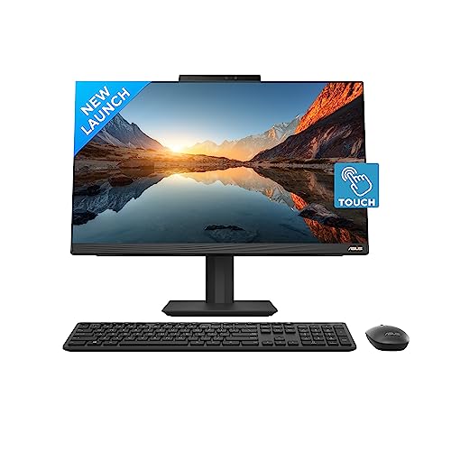 ASUS AiO A5 Series, 23.8″ (60.45cm) FHD Touch, Intel Core i5-1340P, All-in-One Desktop (16GB/512GB SSD/Win11/Office 21/1Year McAfee Security/Wireless Keyboard & Mouse/Black/8.9 kg), A5402WVAT-BA007WS