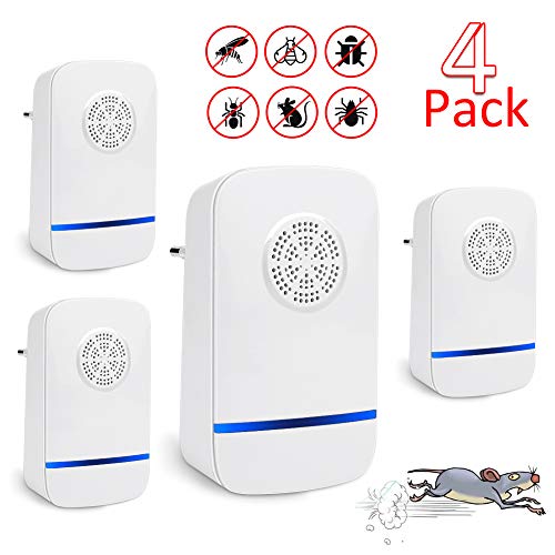 Preisvergleich Produktbild Hospaop Ultraschall Schädlingsbekämpfer, 4 Stück Elektronische Insektenschutzmittel Pest Control Repeller Innenräumen Mückenschutz für Mäuse, Schaben, Insekten, Ameisen, Flöhe, Fliegen