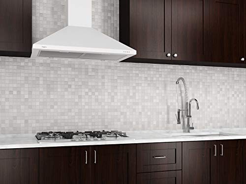 Ancona An-1184 Wppw430 30" 400 Cfm Convertible Wall Mount Classic Pyramid Style Range Hood In White #TOP4