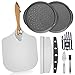 7PCS Foldable Pizza Peel Pizza Pan Set,12" x 14" Aluminum Metal Pizza Paddle with Wooden Handle, Rocker Cutter, Server Set, Baking Oven Mitts, Oil Brushes, Homemade Pizza Oven Accessories 7PCS Foldable Pizza Peel Pizza Pan Set,12" x 14" Aluminum Metal Pizza Paddle with Wooden Handle, Rocker Cutter, Server Set, Baking Oven Mitts, Oil Brushes, Homemade Pizza Oven Accessories