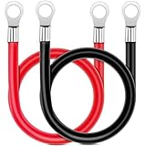 Kiligen 50cm 16mm² バッテリー増設ケーブルインバーター（最大100A）並列 ケーブル 電気機器用ビニル絶縁電線 KIV線ケーブル(赤 黒セット)+両側丸型圧着端子