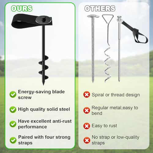 image for Eurmax USA Ground Anchors Screw in Trampoline Anchors High Wind Tent S