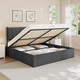 lit sommier matelas 2 personnes 160x200 Espace de rangement immense : La hauteur sous le lit est de 31,7 cm. Vous pouvez facilement y ranger une valise de taille moyenne pour une chambre bien ordonnée