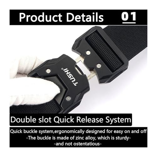 Belt Outdoor Elastic Work Belt Hiking Nylon Male Military Belt Ornament(Elastic-Black)3