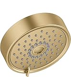 KOHLER 22170-G-2MB Purist Multi-Function Showerhead, Wall-Mount, 3 Spray Settings, 1.75 GPM, Vibrant Brushed Moderne Brass