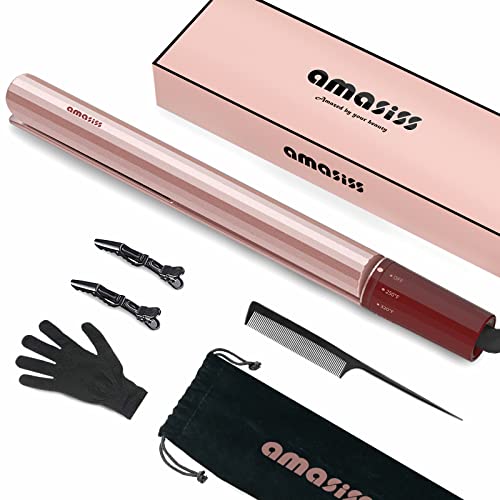 AMASISS 1" Flat Iron Hair Straightener 2 in 1 Flat Curling Irons Straightening Iron for All Hair Types, Negative ion Ceramic Plates, Professional Hair Iron 180â„‰ - 450â„‰, Gift for Her