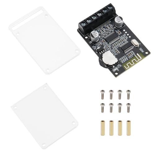 SING F LTD Audio Bluetooth Amplifier Board XY-P15W Bluetooth Amplifier Module 2.0 Channel Wireless Digital Audio Receiver with Acrylic Protective Case for DIY Speaker