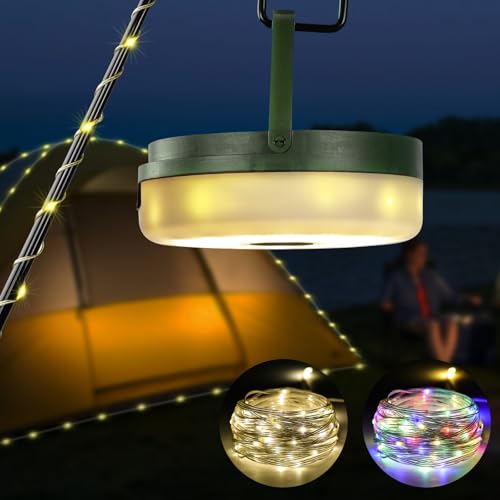 LIBERRWAY Camping String Lights, Portable Outdoor String Lights with Remote Control and Scheduling...