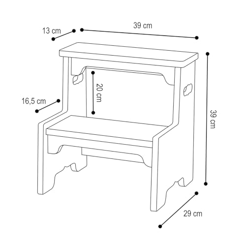 Marchepied enfant stable bois blanc bas de lavabo MISIOO