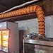 ZAQYCM Flexible Duct Hose for Utility Blower Exhaust Fan 30 24 20 18 16 14 12 10 8 6 Inch, Industrial PVC HVAC Air Ventilator Tube with S Hook & Steel Support(L 9.8 ft/3m,Dia 5.9 Inch/150MM)