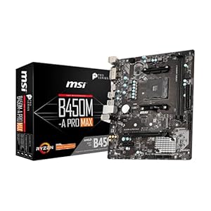 MSI B450M-A PRO MAX ProSeries Motherboard (ATX, 2ND and 3rd Gen, AM4, M.2, USB 3, DDR4, DVI HDMI, Crossfire)