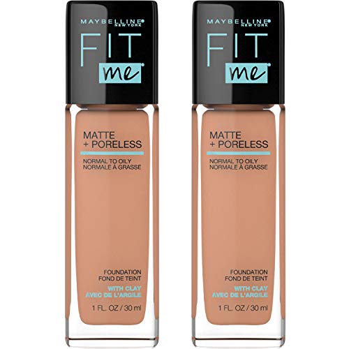 MAYBELLINE Fit Me Matte + Poreless Liquid Foundation Makeup, Golden, 2 COUNT