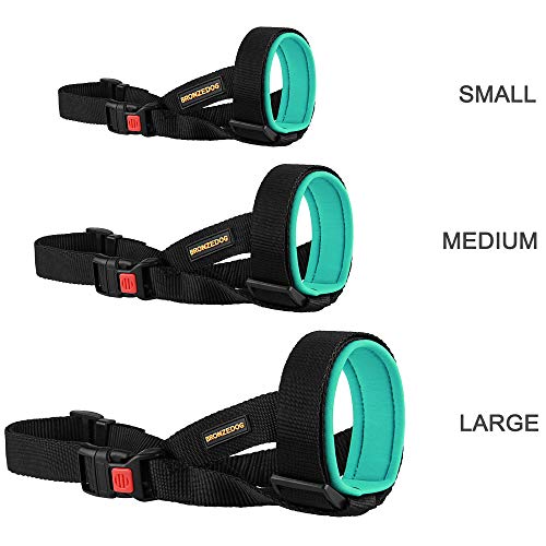 Bronzedog Soft Padded Dog Muzzle Adjustable Neoprene Comfort Bitting Chewing Pet Muzzles For Small Medium Large Dogs Puppy (Mint Green, Small) #TOP5