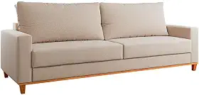 Sofá 4 Lugares em Linho 220cm - Estrutura em Madeira Maciça, Assento D23 e 180kg de Capacidade para Sala de Jantar (Bege)