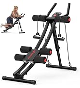 MERACH Dual Track Ab Machine, Adjustable Ab Trainer Machine, Ab Workout Equipment for Home Gym, E...
