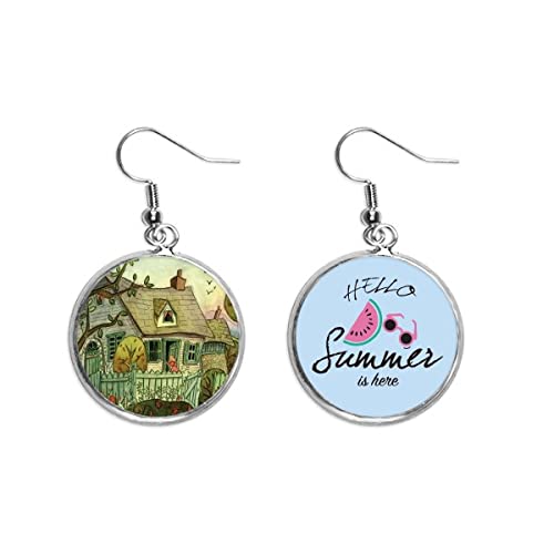 Pendientes de sandía con acabado acuarela miaoji gato diseño exclusivo Downtown