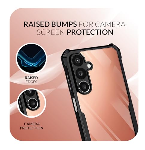 Image of Back Cover Case + Screen Protector for Samsung Galaxy F36 5G | Transparent Black | TPU & PC Anti Yellow Mobile Phone Case Cover for Samsung Galaxy F 36 / F36 5G | 360 Degree Protection