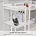 Esthetician Cart with Wheels Utility Salon Rolling Trolley, White Mobile Storage Organizer for Beauty Spa Cosmetology Massage, Tattoo Manicure Facial Tool Holder Station