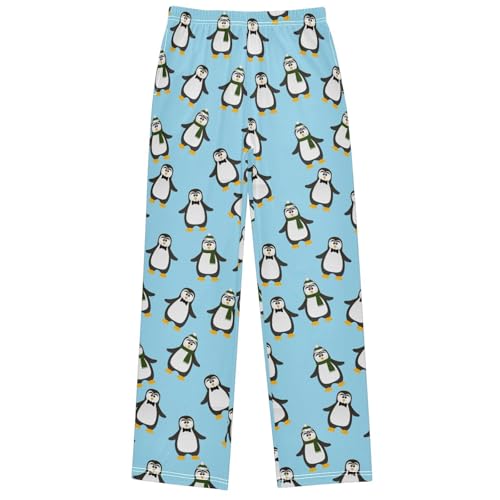 Boy's Pants Winter Cute Christmas Penguin Jogger Pants Elastic Waist Long Bottoms Trousers with Pockets 6-14 Years
