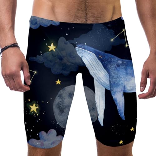 Traje de baño para hombre con diseño de ballenas y estrellas de la talla S a 3XL