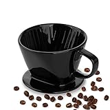 YOLIFE Pour Over Coffee Maker, Pour Over Coffee Dripper Porcelain Slow Brewing Accessories for Travel Camping Office Home, Brew 2 Cup (Black)