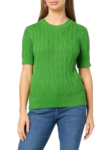 Image of Nautica Women's Short Sleeve Crew Neck Cable Solid Sweater