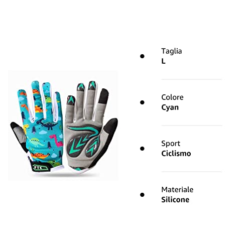 FINGER TEN Guanti Ciclismo dita complete Bambini
