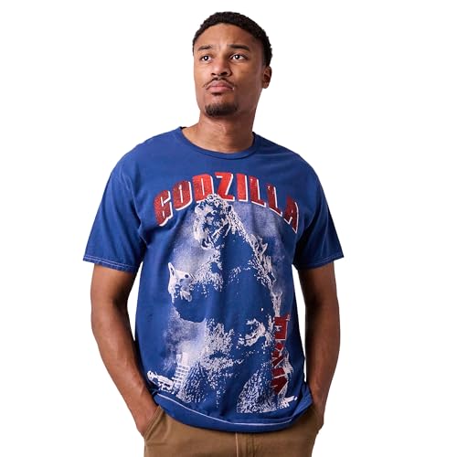 Bioworld Godzilla Vintage-Inspired Graphic Adult Navy Blue Short Sleeve Tee2