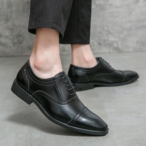 Mens Business Shoes Lace up Breathable Comfortable Dress Shoes for Evening Uniform Wedding Party School3