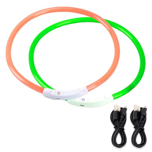 E-FINDS 光る首輪 犬 点灯 首輪 光る led 散歩 USB充電式 LED光る首輪 LEDライト首輪 猫 ワンちゃんの安全対策 サイズ調整可 発光首輪 事故防止 ペット用 小型犬 中型犬 大型犬